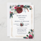 ブルゴーニュ冬のバラ葉リハーサルディナー 招待状 (正面)