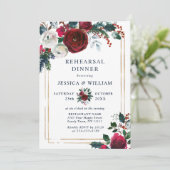 ブルゴーニュ冬のバラ葉リハーサルディナー 招待状 (スタンド正面)
