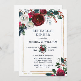 ブルゴーニュ冬のバラ葉リハーサルディナー 招待状