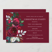 ブルゴーニュ冬の葉のクリスマスパーティー 招待状 (正面/裏面)