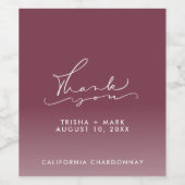 ブルゴーニュ冬秋の結婚式サンキュービター ワインラベル (シングルラベル)