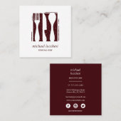 ブルゴーニュ刃物 |シェフケータリングベーカリーレストラン スクエア名刺 (正面/裏面)