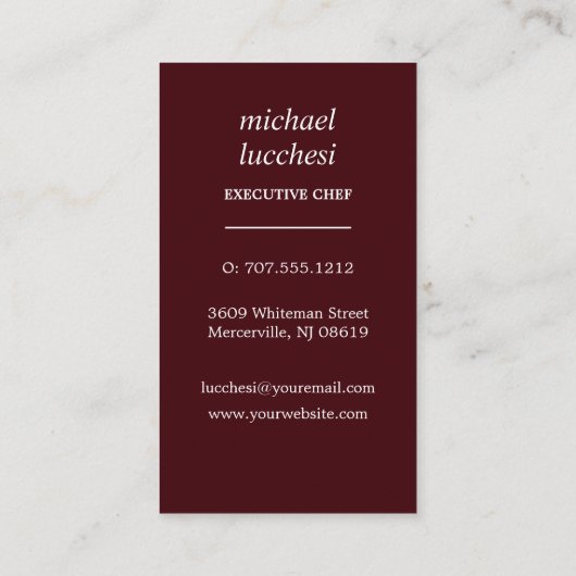 ブルゴーニュ刃物 |シェフケータリングベーカリーレストラン 名刺 (裏面)