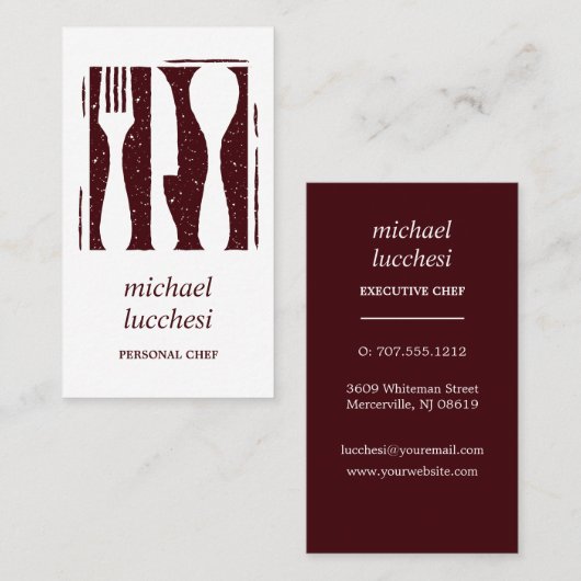 ブルゴーニュ刃物 |シェフケータリングベーカリーレストラン 名刺 (正面/裏面)