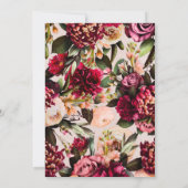 ブルゴーニュ及び赤面バラフローラ結婚式招待状 招待状 (裏面)