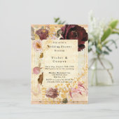 ブルゴーニュ及び赤面ミュージカルフローラウェディングシャワー 招待状 (スタンド正面)