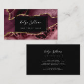 ブルゴーニュ及び金ゴールドグリッター酸 名刺 (正面/裏面)