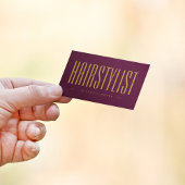 ブルゴーニュ及び金ゴールドヘアスタイリストプロフェッショナルシンプル 名刺