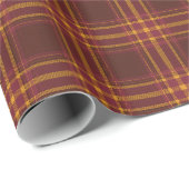 ブルゴーニュ及び金ゴールド秋格子包み紙 ラッピングペーパー (ロールコーナー)