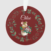 ブルゴーニュ名かわいいマウスクリスマスツリー オーナメント (正面)