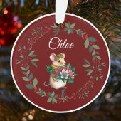 ブルゴーニュ名かわいいマウスクリスマスツリー オーナメント