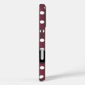 ブルゴーニュ名門私立校風のーとホワイト水玉模様パーソナライズされた Case-Mate iPhoneケース (裏面 / 右)