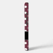 ブルゴーニュ名門私立校風のーとホワイト水玉模様パーソナライズされた Case-Mate iPhoneケース (裏面 / 左)