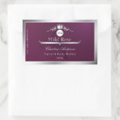 ブルゴーニュ商品ラベル銀枠ロゴモノグラム 長方形シール (バッグ)