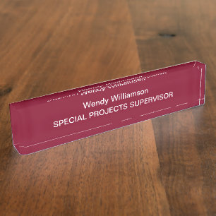 ブルゴーニュ営業所机用ネームプレート デスクネームプレート