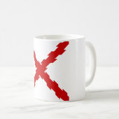 ブルゴーニュ国旗のクロス コーヒーマグカップ (正面右)