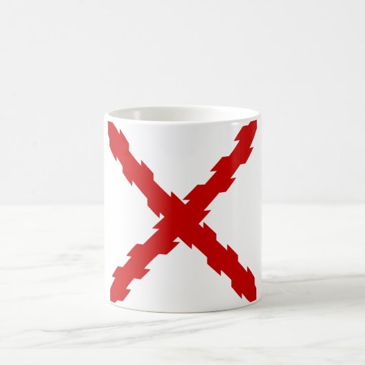 ブルゴーニュ国旗のクロス コーヒーマグカップ (中央)