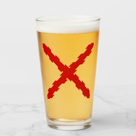 ブルゴーニュ国旗のクロス タンブラーグラス (ドリンク正面)