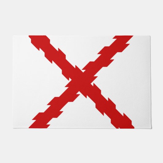 ブルゴーニュ国旗のクロス ドアマット (正面)