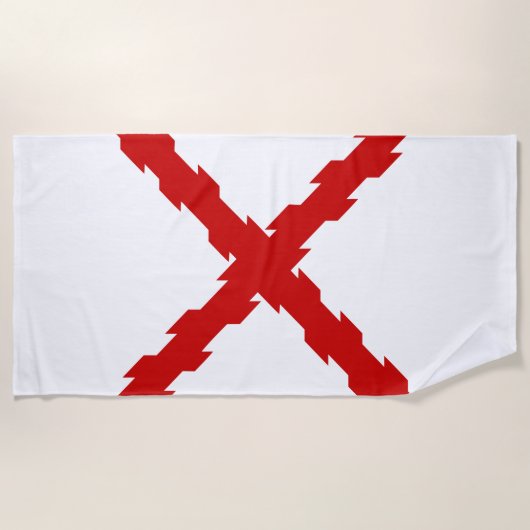 ブルゴーニュ国旗のクロス ビーチタオル (正面)