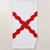 ブルゴーニュ国旗のクロス ビーチタオル (正面)