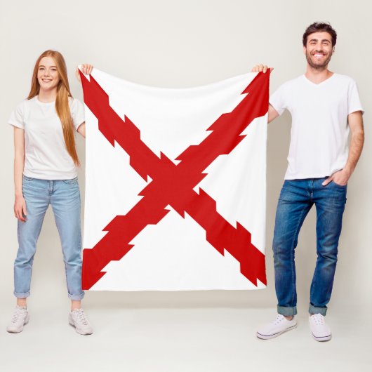 ブルゴーニュ国旗のクロス フリースブランケット (インサイチュ)