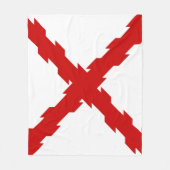 ブルゴーニュ国旗のクロス フリースブランケット (正面)