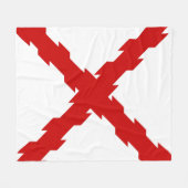 ブルゴーニュ国旗のクロス フリースブランケット (正面(横))