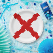 ブルゴーニュ国旗のクロス ペーパープレート (パーティー)