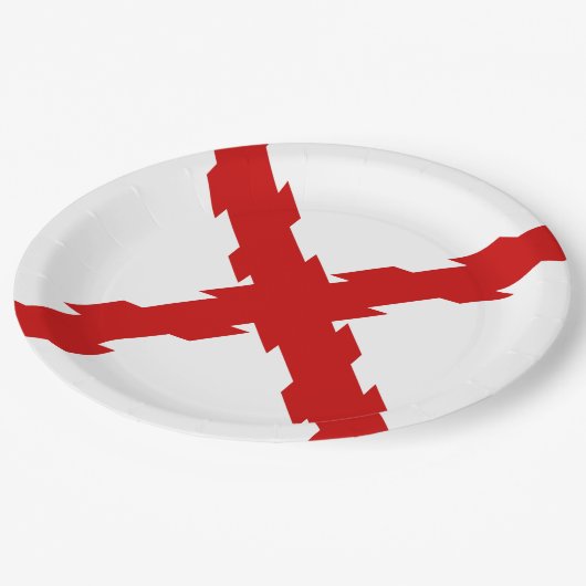 ブルゴーニュ国旗のクロス ペーパープレート (アングル)