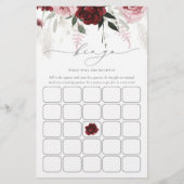 ブルゴーニュ埃バラブライダルシャワービンゴゲームカード (正面)