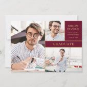 ブルゴーニュ大学院金ゴールド3フォトコラージュ卒業 案内状 (正面)