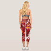 ブルゴーニュ大理石デジタル流体アート カプリレギンス (裏面)