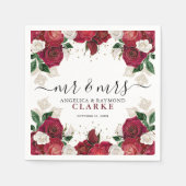 ブルゴーニュ夫人&ホワイトフローラエレガントな結婚式 スタンダードカクテルナプキン (正面)