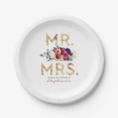 ブルゴーニュ夫妻と海軍フローラタイポグラフィ ペーパープレート (正面)