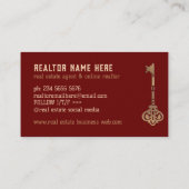 ブルゴーニュ実在金ゴールドエステート鍵 名刺 (裏面)