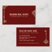 ブルゴーニュ実在金ゴールドエステート鍵 名刺 (正面/裏面)