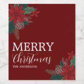 ブルゴーニュ家族メリークリスマスカスタム非写真 ワインラベル (シングルラベル)