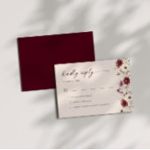 ブルゴーニュ山花結婚式RSVPエンクロージャカード 招待状