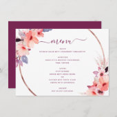 ブルゴーニュ幾何学花結婚フローラ メニュー (正面/裏面)