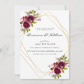 ブルゴーニュ幾何結婚式招待状 招待状 (正面)