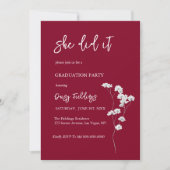 ブルゴーニュ彼女はそれを卒業写真招待状 招待状 (正面)