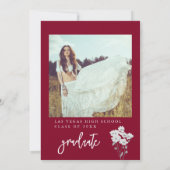 ブルゴーニュ彼女はそれを卒業写真招待状 招待状 (裏面)