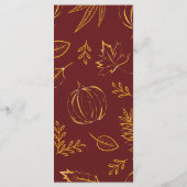 ブルゴーニュ感謝カボチャ離れンと感謝祭り メニュー (裏面)