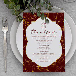 ブルゴーニュ感謝カボチャ離れンと感謝祭り メニュー