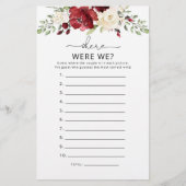 ブルゴーニュ我々のブライダルシャワーゲーム (正面)