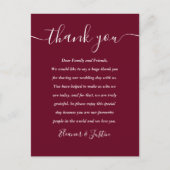 ブルゴーニュ披露宴スクリプトサンキュー座席表 ポストカード (正面)