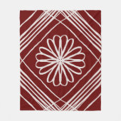 ブルゴーニュ抽象芸術花 フリースブランケット (正面)