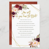 ブルゴーニュ新婦のゲームカードを知ってるか (正面/裏面)