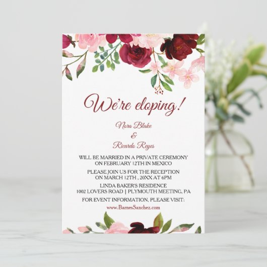 ブルゴーニュ春エレガントフローラ駆け落ち披露宴 招待状 (スタンド正面)
